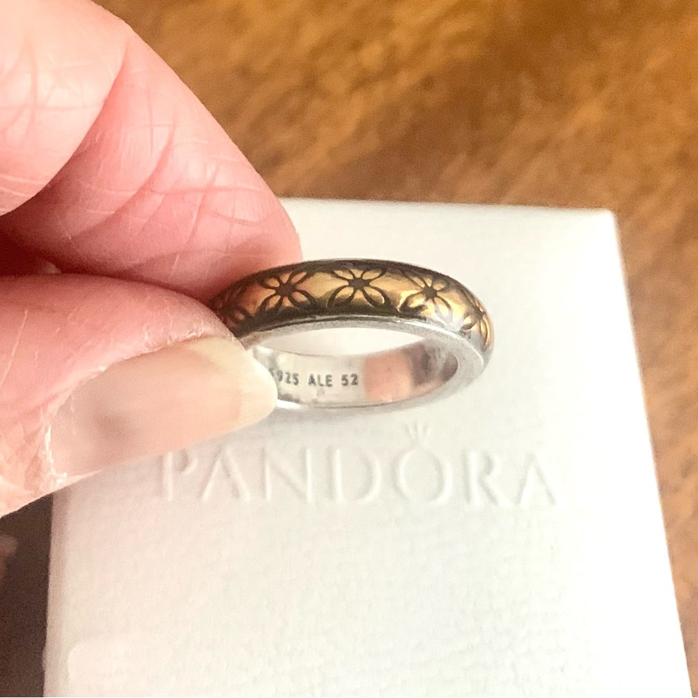 Pandora floral vintage ring size 52